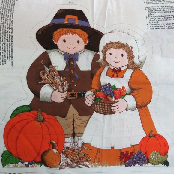 Cranston Print Keepsake Crafts Little Pilgrims Table Centerpiece  Pillow Fabric - Picture 1 of 3